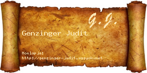 Genzinger Judit névjegykártya